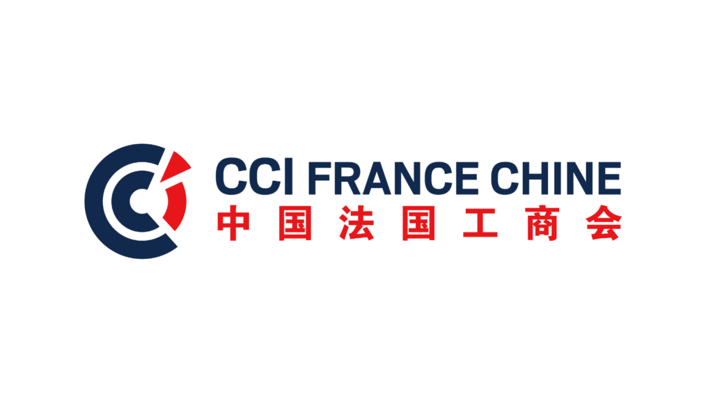 Current bilingual logo of CCI France Chine, the French Chamber of Commerce and Industry in China