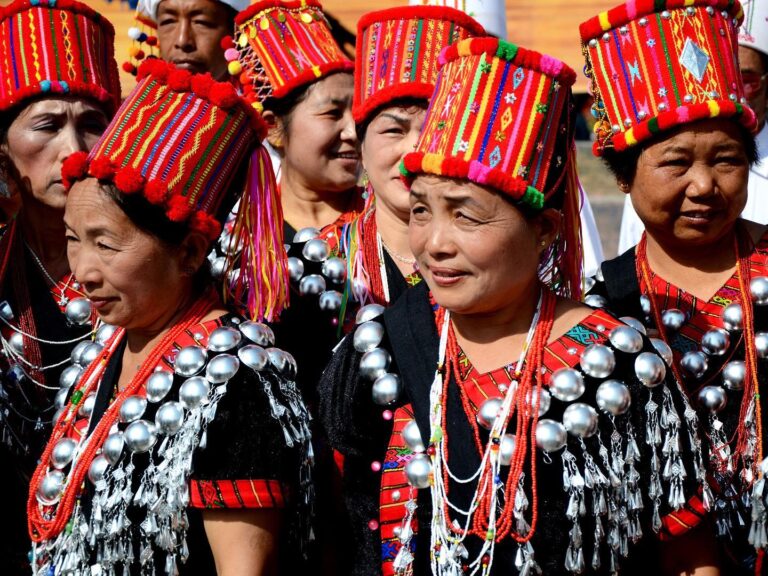 Jingpo women, in Mangshi, close to the border between China and Myanmar
