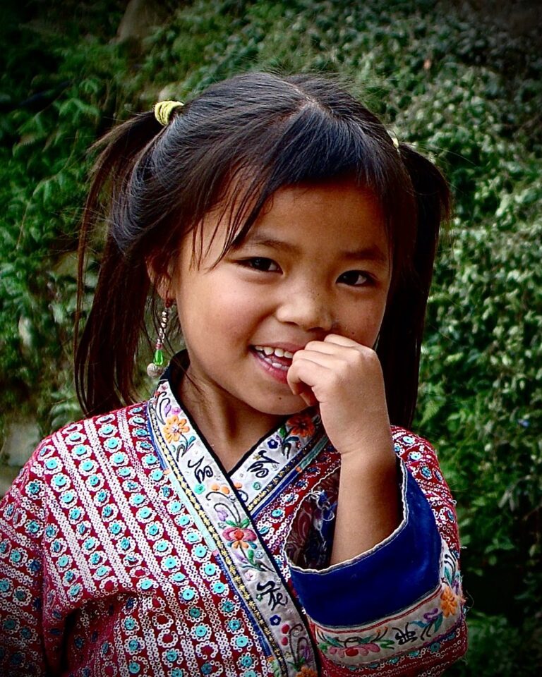 Miao girl in her traditional dress