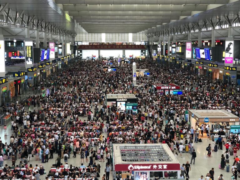 Shanghai’s Hongqiao High-speed Train Station, one month before the Chinese New Year (view from the Burger King)