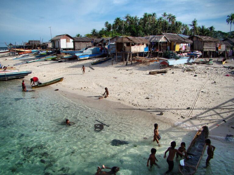 Bajau ("Sea Gypsies") village, near Mabul Island, in the Celebes Sea, Malaysia, image 1