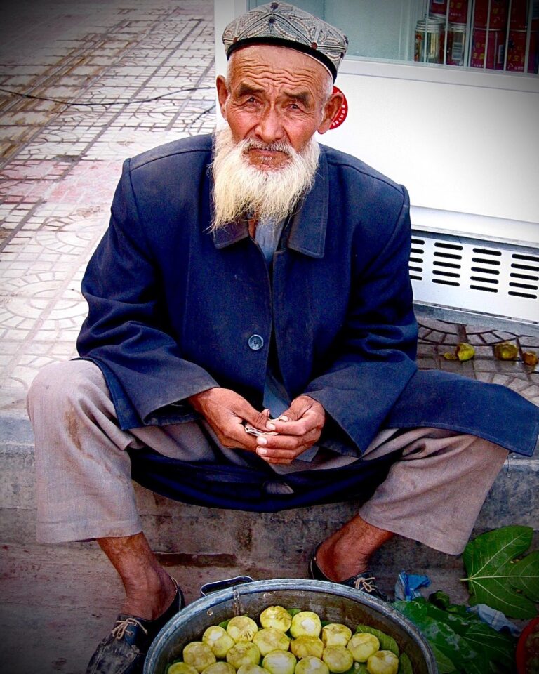 Fig seller at Kashgar’s Sunday market