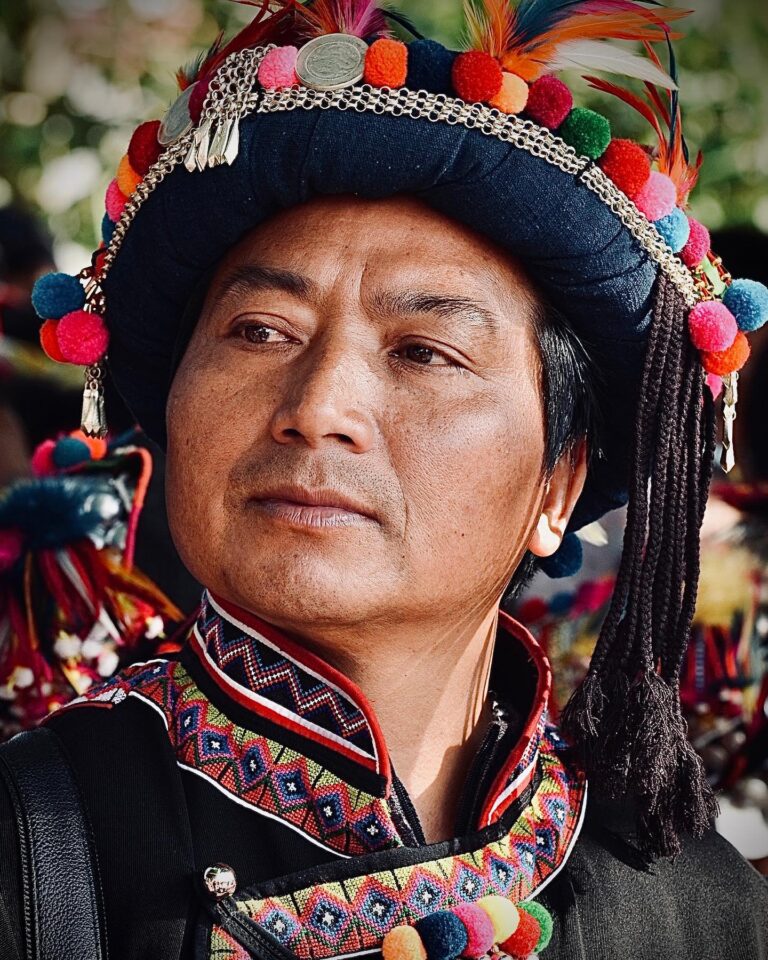 Man from the Akha “flat-headed” tribe, itself a part of the larger Hani ethnic minority from Southeast Asia