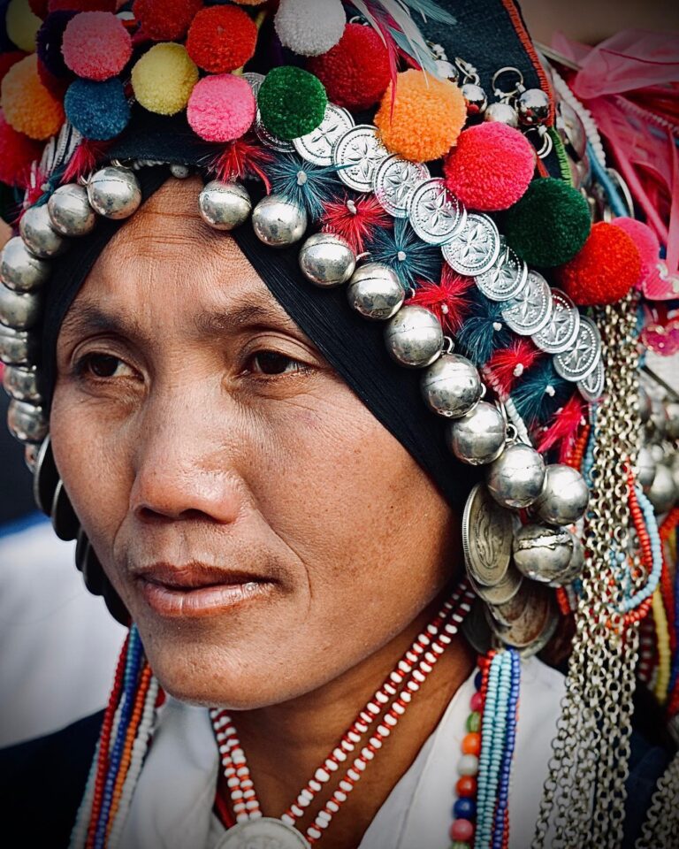 Woman from the Akha “flat-headed” tribe, itself a part of the larger Hani ethnic minority from Southeast Asia, image 1