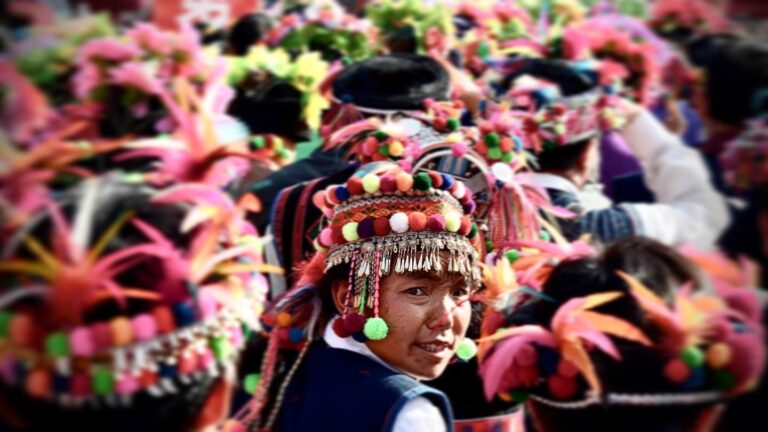 Gathering of Akha tribes in Menghai, Xishuang Banna, on the occasion of the Hani New year