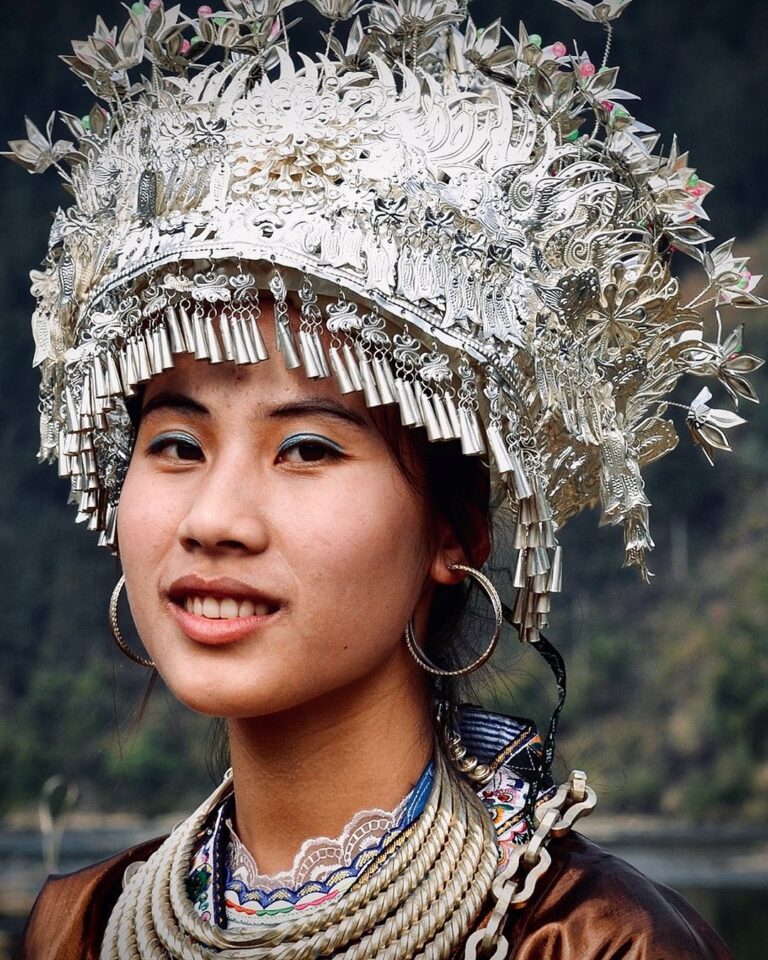 For the yearly Lusheng Competition Festival, unmarried girls from the Miao ethnic minority, an official…