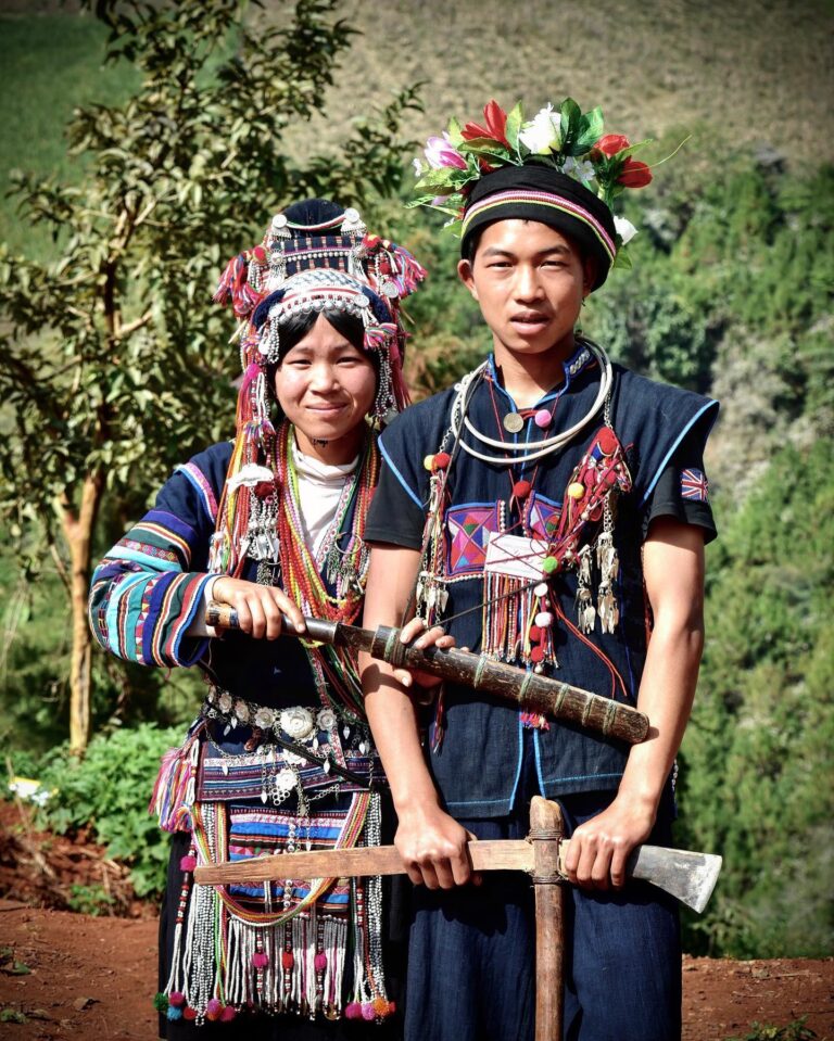 Akha brother and sister from the “sharp-headed” tribe, from Menglian, in Yunnan, bordering Myanmar