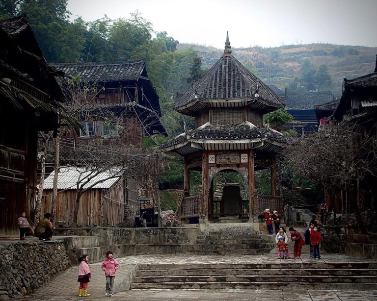 A typical Dong village from Guangxi, in southwest China, image 1