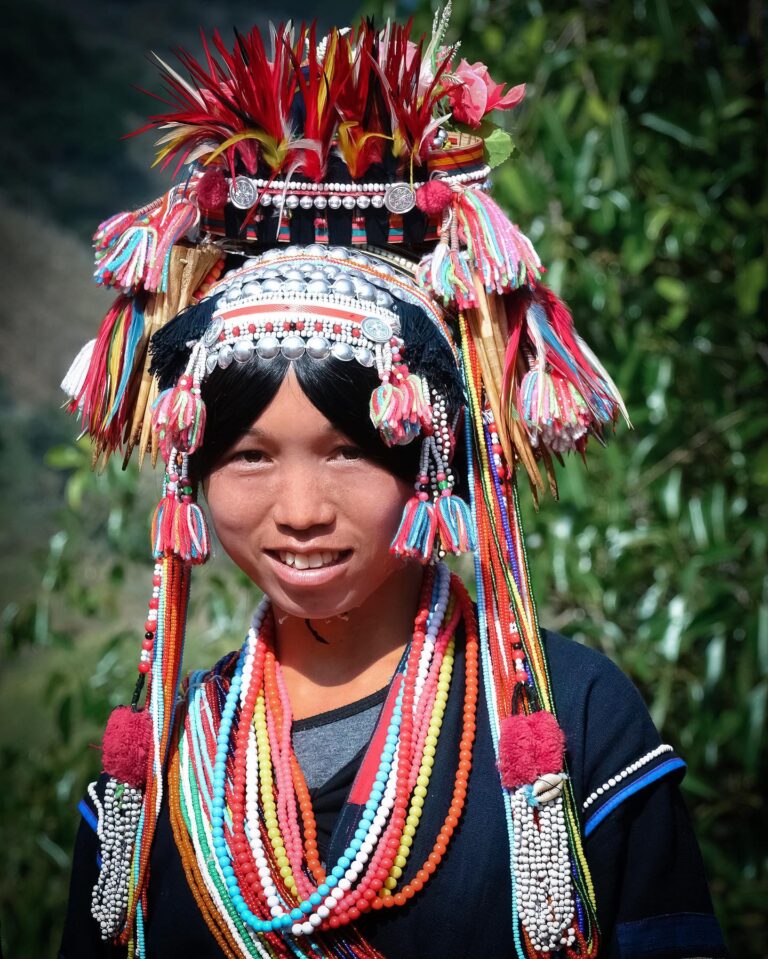 Young woman from the “sharp-headed” Akha tribe, from Menglian, in Yunnan, bordering Myanmar