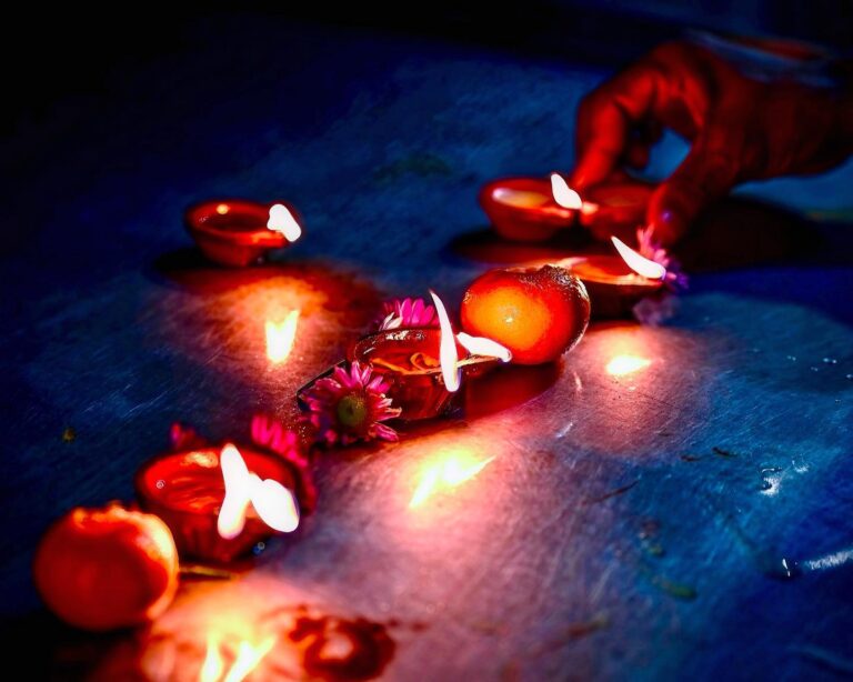Candles and flowers for Deepavali, aka Diwali, and for my Birthday!, image 1