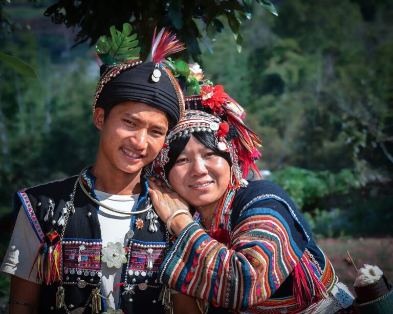 Brother and sister from the "sharp-headed" Akha tribe, from Menglian, in Yunnan, bordering Myanmar