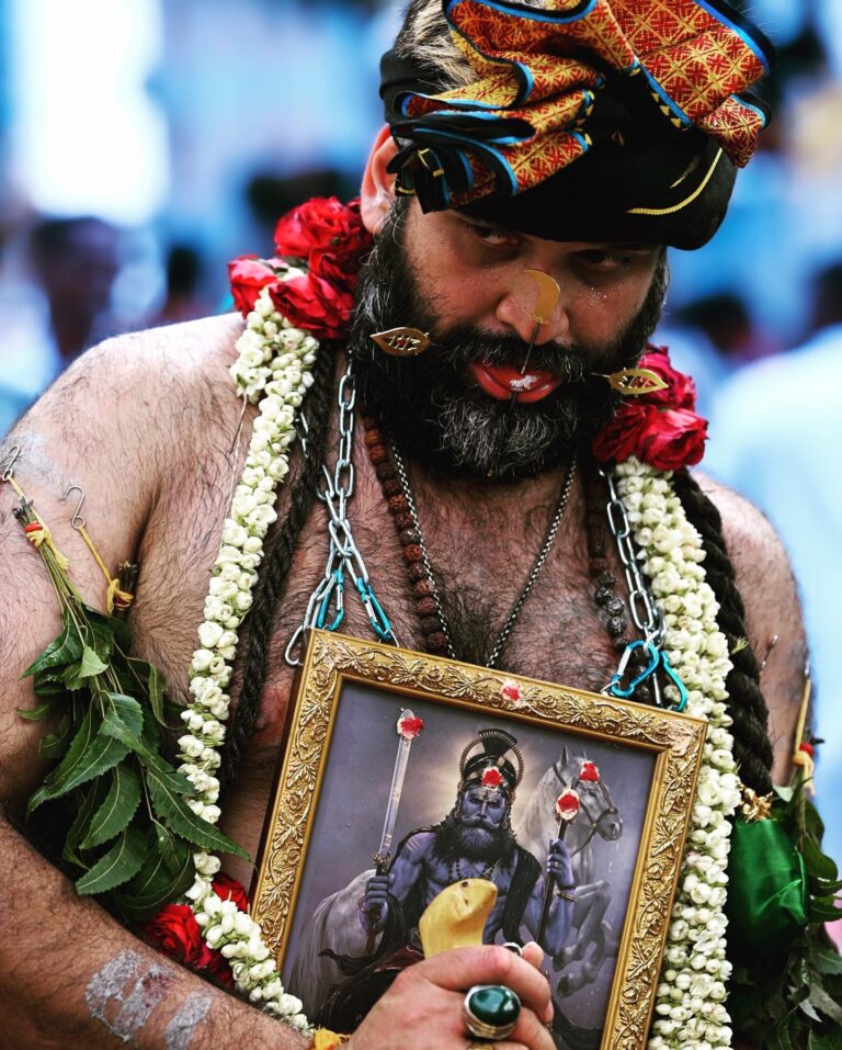 Devotee celebrating Thaipusam in Singapore, image 1