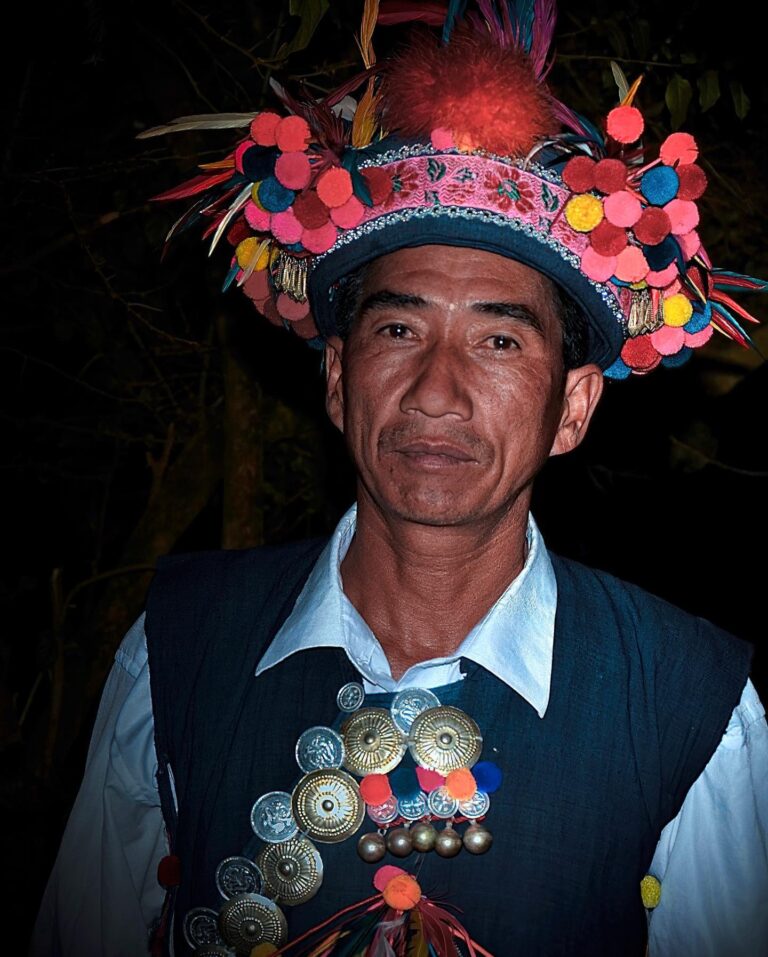 Village Chief from the Akha “flat-headed” tribe, close to Menglian, in Yunnan, bordering Myanmar