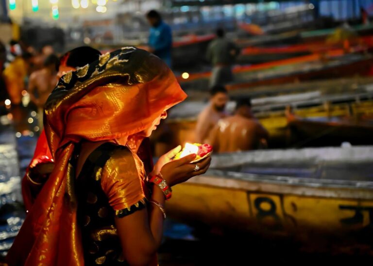 Devout Hindus believe that offering light to the Ganges pays homage to the river for its life-sustaining…