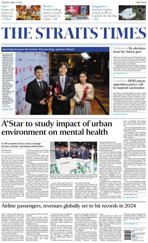 On The Straits Times cover, discussing the city of the future, image 1 of 4