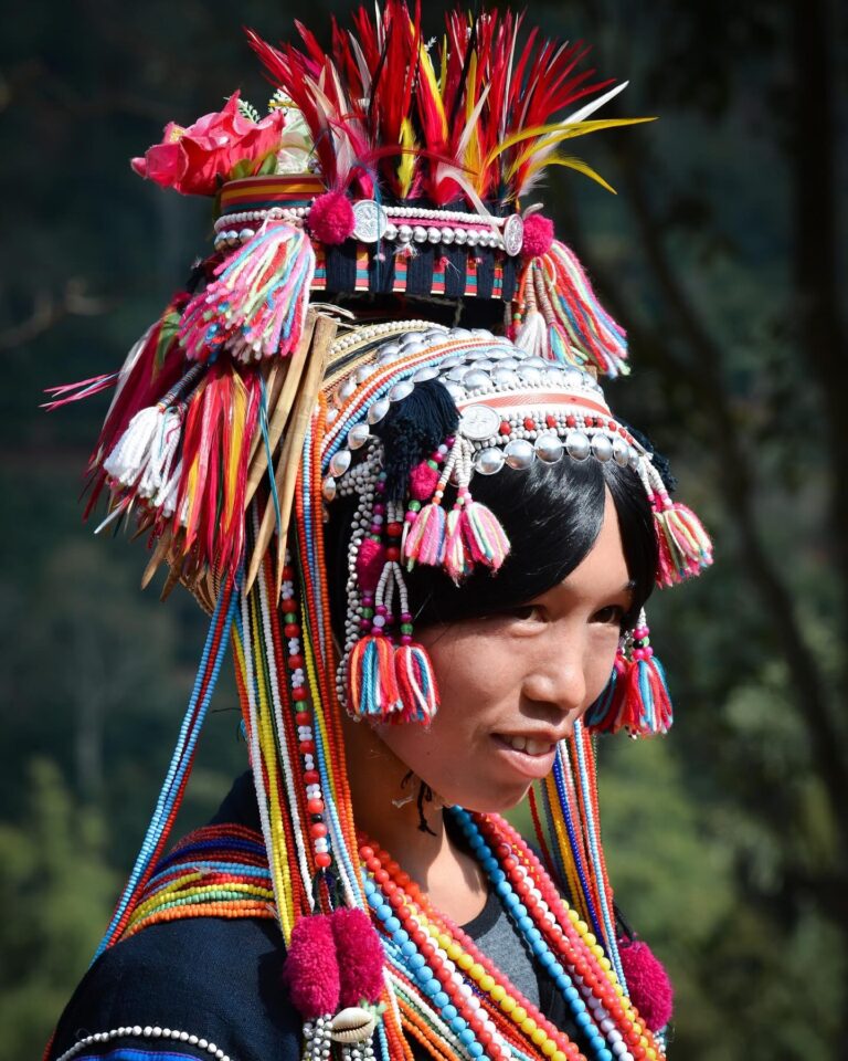 Young woman from the “sharp-headed” Akha tribe near Menglian in Yunnan, bordering Myanmar