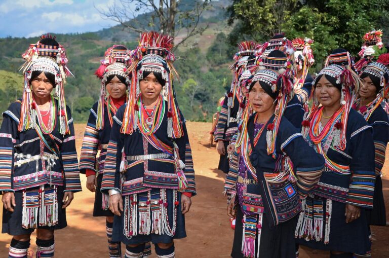 The “sharp-headed” Akha women from Banbo village, near Menglian in Yunnan, bordering Myanmar